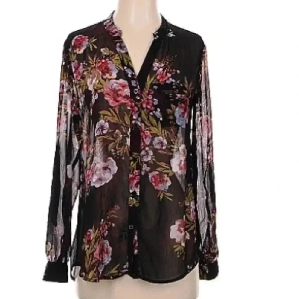 Kut from the Kloth Long Sleeve Floral Blouse